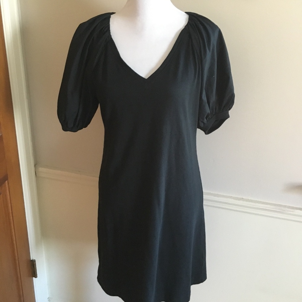 NWT Anthropologie Maeve Black Balloon Sleeve Mini Dress Sz Small